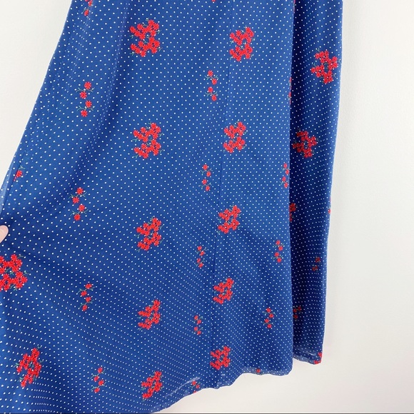 VTG 70s Country Set Polka Dotted Floral Maxi Skirt - Picture 11 of 16
